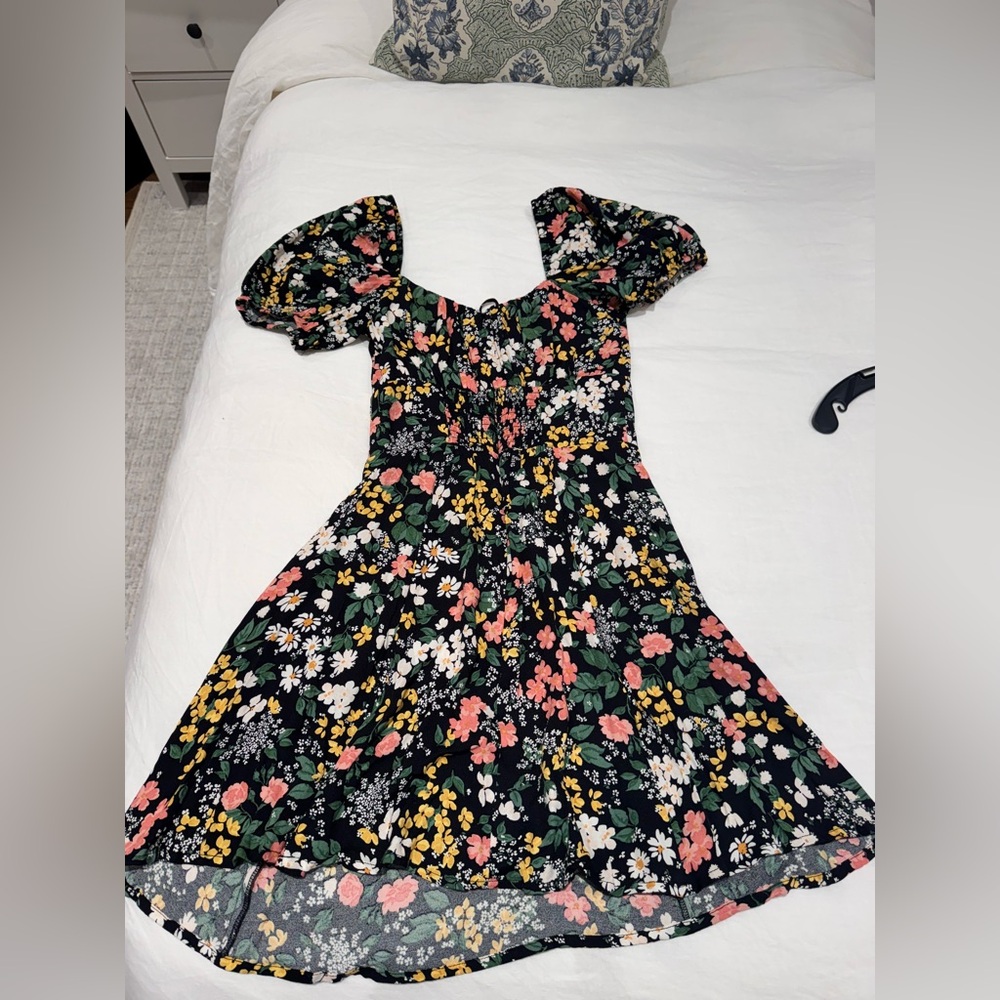 Reformation Black Floral Dress